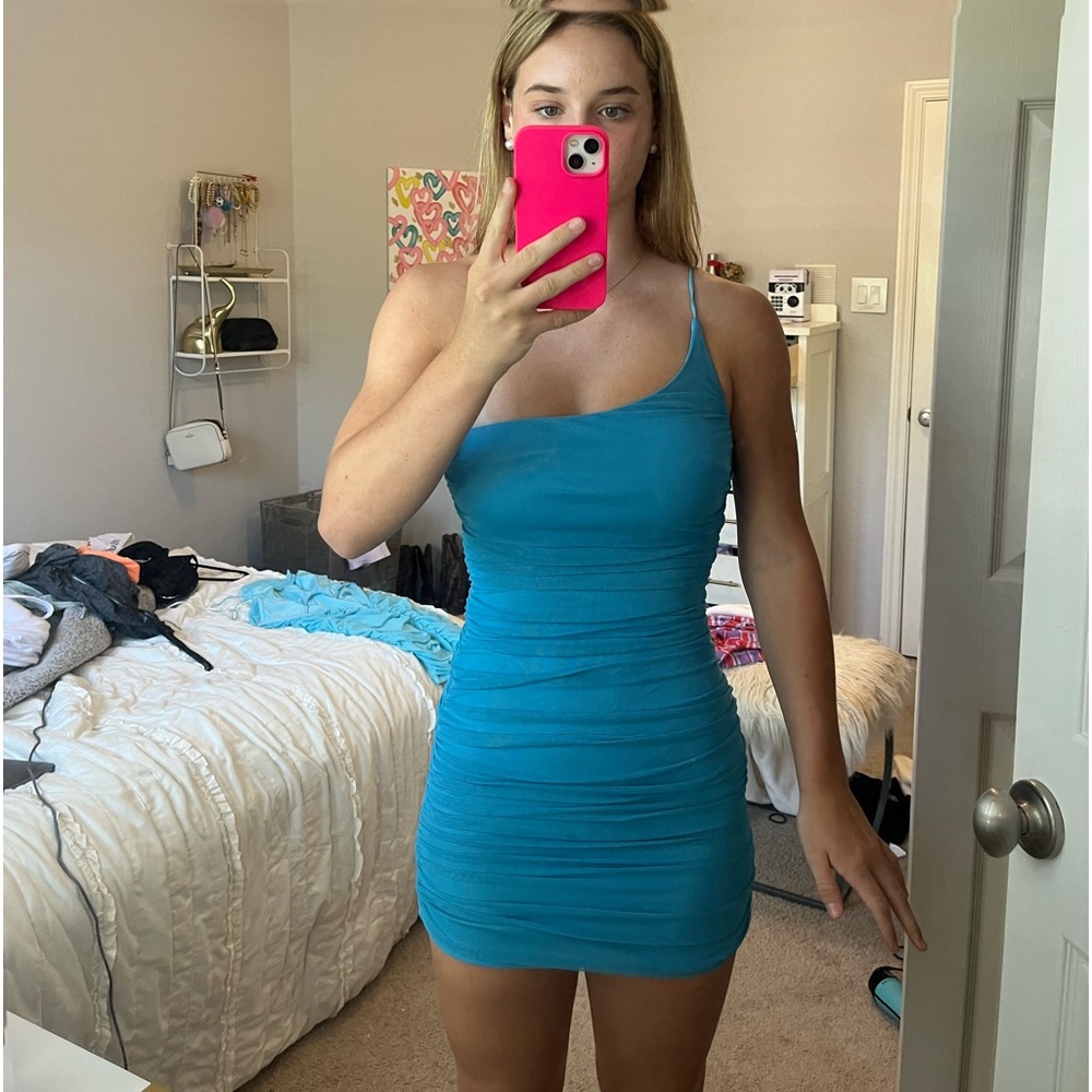 Princess Polly never worn blue mini body con dress